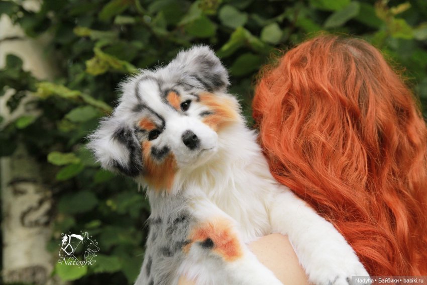 Реалистичная мягкая игрушка щенок аусси (фото 2)