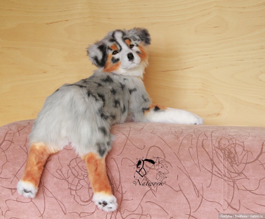 Реалистичная мягкая игрушка щенок аусси (фото 3)