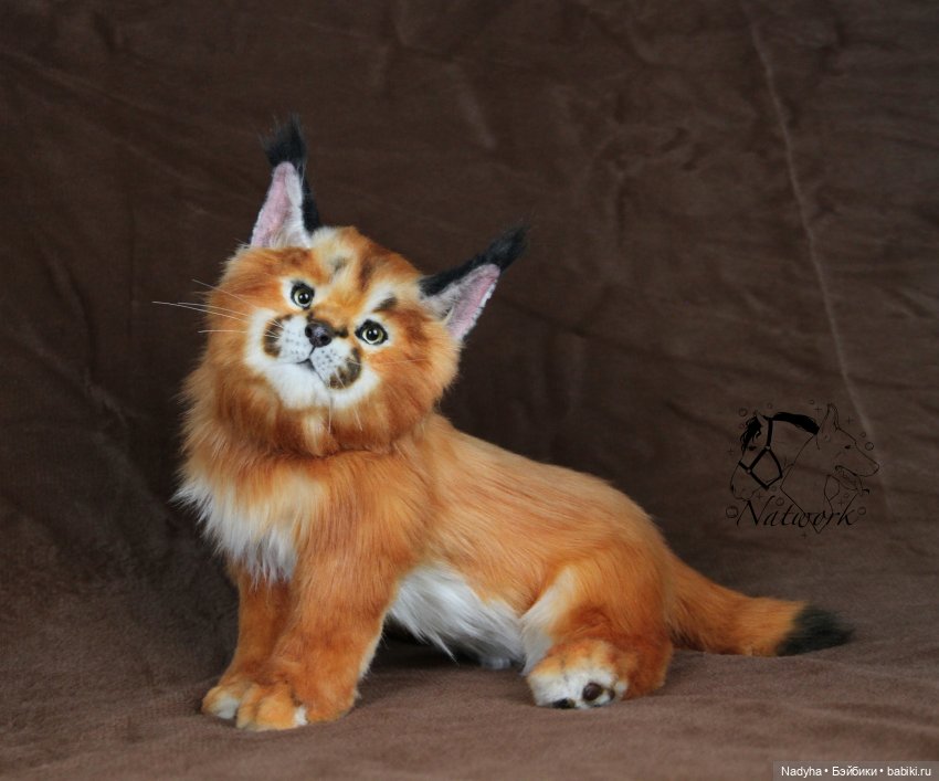 Реалистичная мягкая игрушка котенок каракала (фото 2)