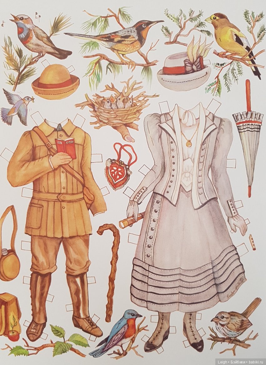 Викторианские наряды бумажных кукол