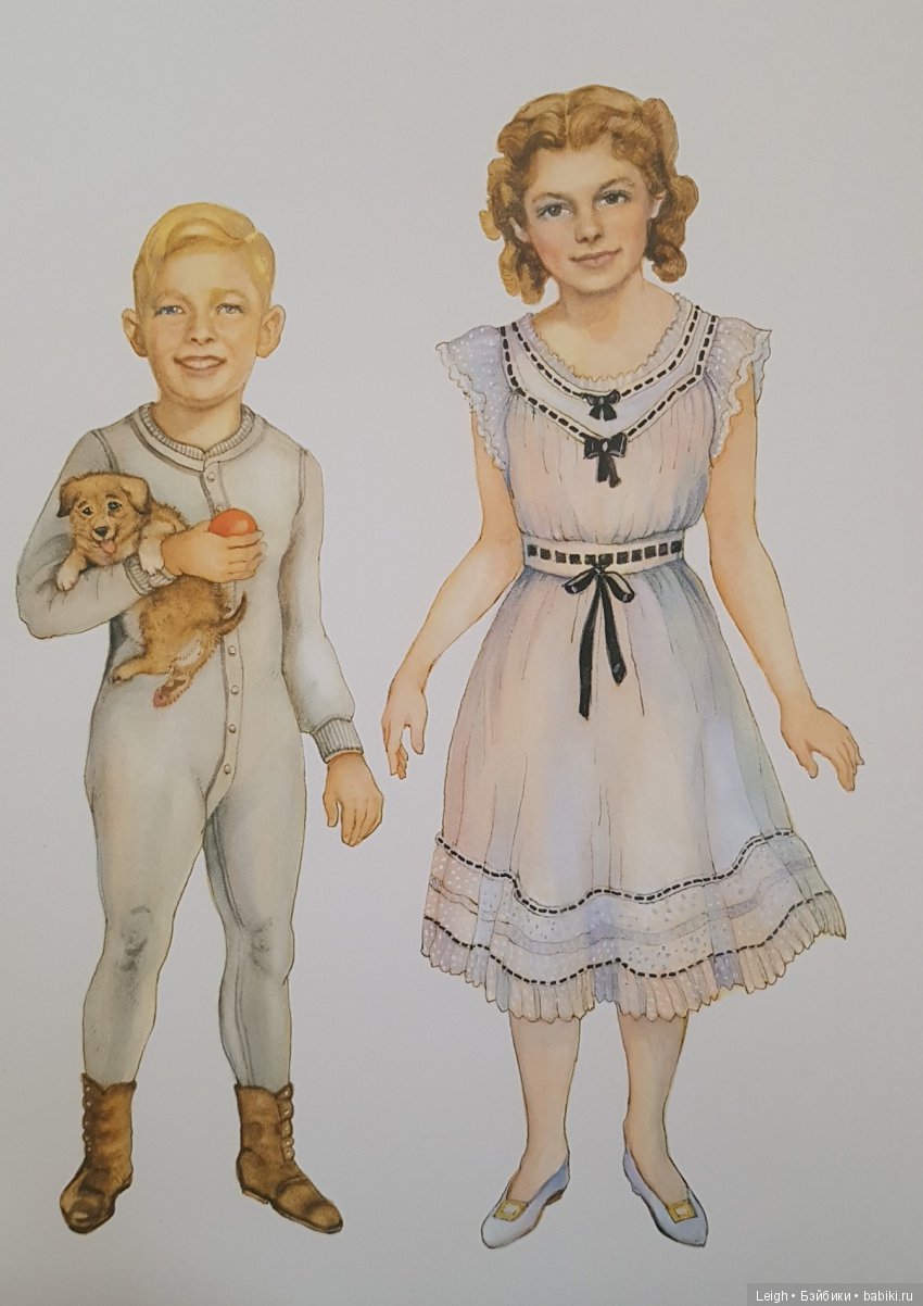 Викторианские наряды бумажных кукол