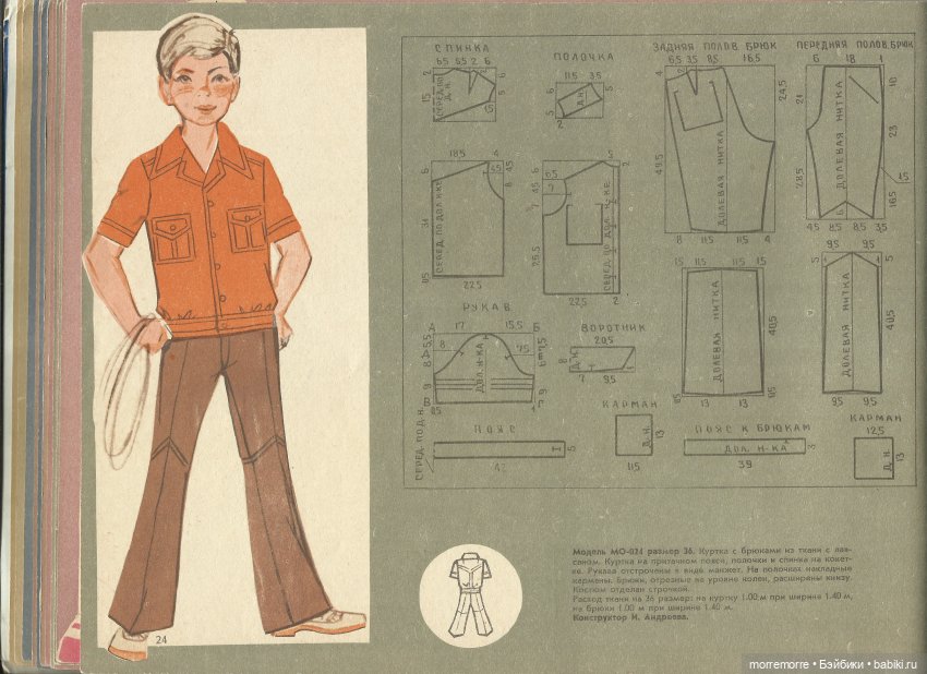 Альбом "Детское платье" с чертежами выкроек, 1973 год