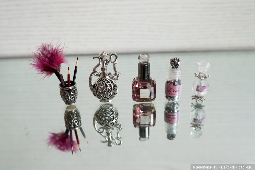 "Аметист в серебре". Миниатюра. Набор аксессуаров для туалетного столика