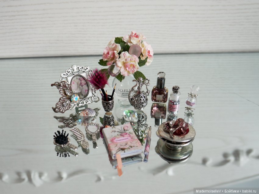 "Аметист в серебре". Миниатюра. Набор аксессуаров для туалетного столика (фото 7)