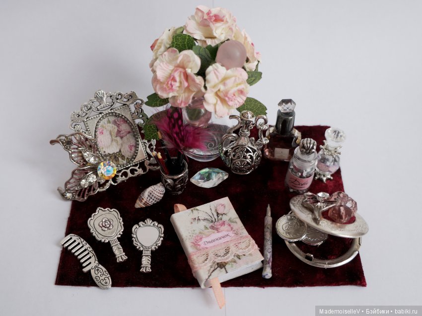 "Аметист в серебре". Миниатюра. Набор аксессуаров для туалетного столика (фото 2)