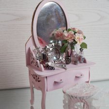 "Аметист в серебре". Миниатюра. Набор аксессуаров для туалетного столика