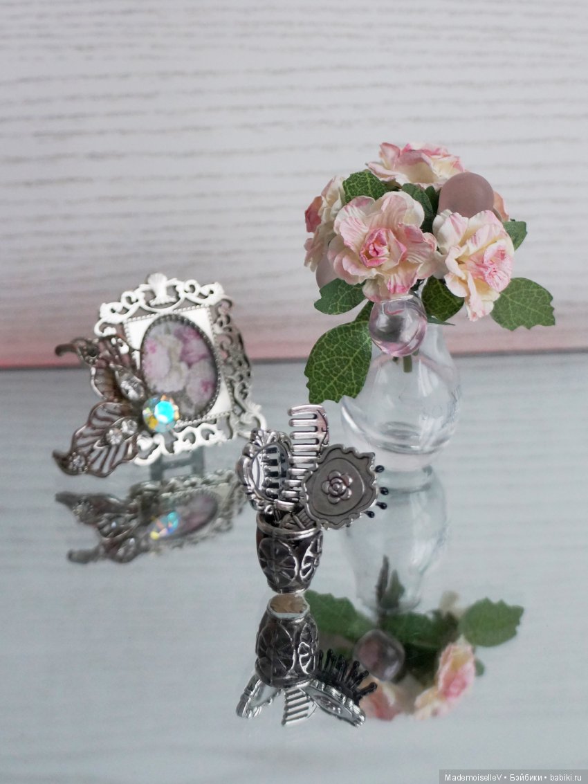 "Аметист в серебре". Миниатюра. Набор аксессуаров для туалетного столика (фото 6)