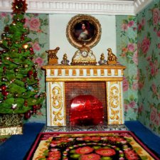 Кукольная миниатюра. Комната с камином