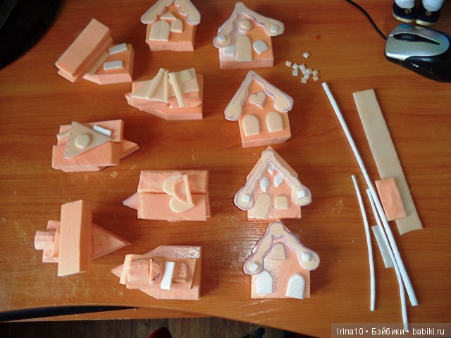 Пряничные домики на ёлку — Создание миниатюры: МК (фото 3)