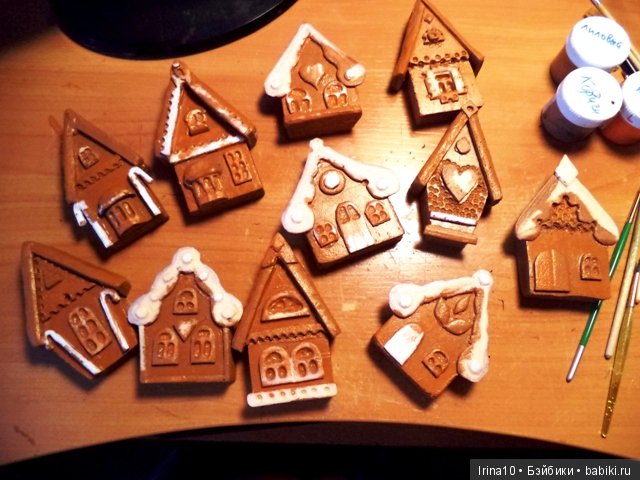 Пряничные домики на ёлку — Создание миниатюры: МК (фото 5)