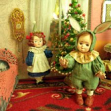 Ёлочная ватная игрушка - Девочка с рождественской звездой