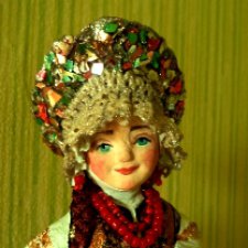 Ватная елочная игрушка - Василиса  премудрая и прекрасная