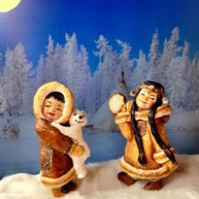 Ватные ёлочные игрушки "Северное сияние"