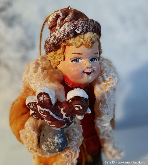 Новые ватные игрушки — Ватные игрушки на елку: ретро (фото 10)