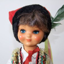 Польская кукла из пресованных опилок в национальном костюме. Состояние новой.