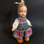 Антикварная французская Кукла. Текстиль, папье-маше. 1950-е