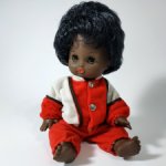 Темнокожая Девочка от Biggi, Винтажная Кукла из Винила со Спящими Глазами. DDR