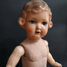 Антикварная Кукла из Папье-Маше и Композита. Примерно 1900 +. Германия