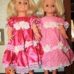 Очень красивые, яркие, нарядные платья для кукол ростом 60-65 см.