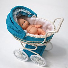 Лазурная кукольная коляска для Барби, для пупса 12 см