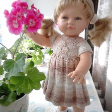 Вязаное платьице для куклы Леонор Paola Reina