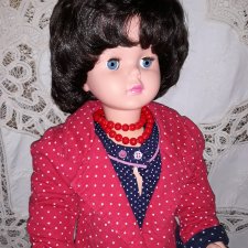 Платье и жакетик из хлопка в горошек для кукол 80-90 см. Платье и жакетик из хлопка в горошек для кукол 80-90 см.