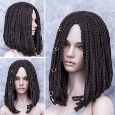 Парик для БЖД размер 8-9 (около 21 см) - темно коричневое удлиненное каре