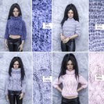 Вязаные свитера для девочек 1/3 СД БЖД - фиолетовые оттенки