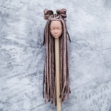 Парик Зи-Зи косички Нутелла для кукол с головой 4-5 12,5см обхват (Дольше Dollshe Диана и подобные)