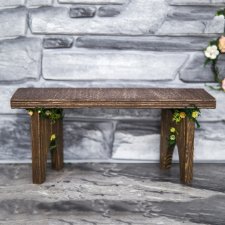 Лавочка для кукол украшенная мхом и сухоцветами (ручная работа)