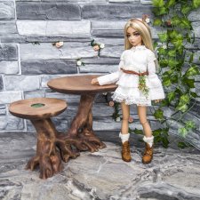 Стол Ведьмочки 2х- ярусный, с эпоксидкой