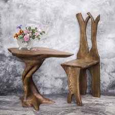 Стол из Европейского Ореха и стул из Лиственницы, для больших кукол (60см)