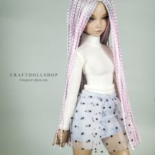 Парик 6-7 Minifee (17см) градиент серебро/розовый