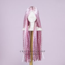 Парик для кукол Лосевых (Зая) - розовый микс