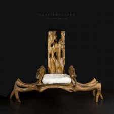 Паучий трон - резьба по дереву для кукол до 45см (Орех)