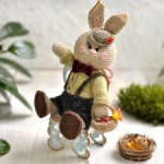 Пасхальный кролик, кукольная миниатюра с аксессуарами