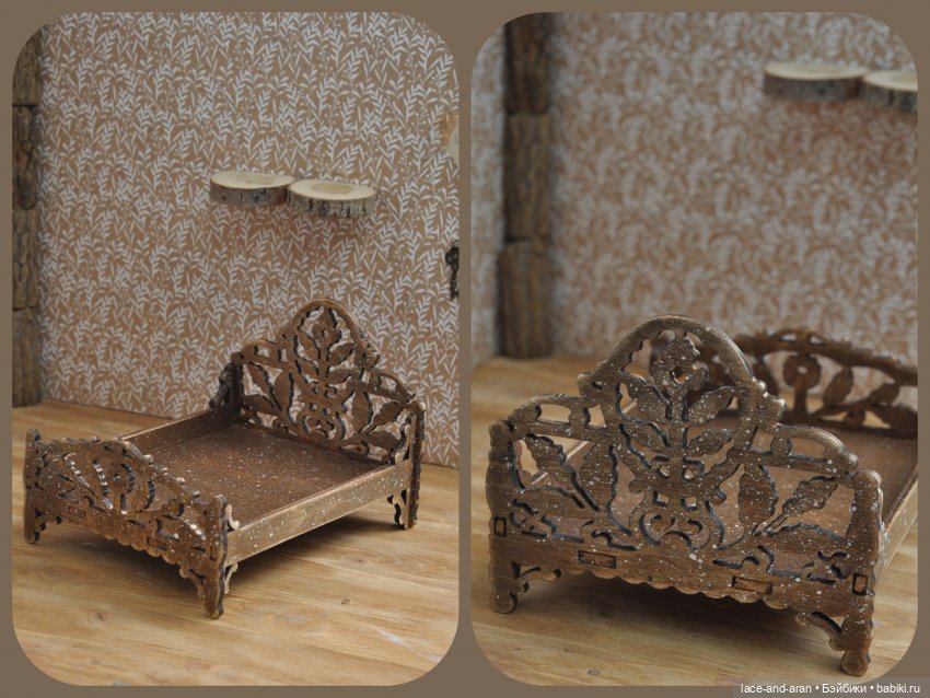 Кроватка для кукольной миниатюры