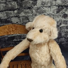 Мишка от Barbara McConnel. 36 см. Мохер. Розовый беж.