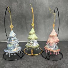 В резерве до оплаты. Фарфоровые ёлочные игрушки Ёлочки от Bradford.