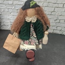 Деревянная кукла от lizzie High. Кэсси Йокум, любительница кошек