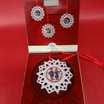 Фарфоровая елочная игрушка Снежинка от Hutschenreuther. Германия