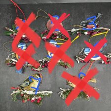 Ёлочные игрушки "Пернатые друзья из зимнего сада". Фарфор