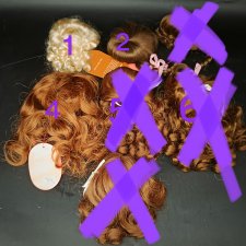 Винтажные парики для кукол Размер 10"-11"