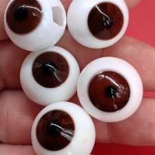 Антикварные глаза для куклы карие стекло 2 см