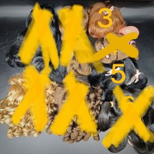 Винтажные парики для больших кукол Шатен и Брюнет размер14"-15"