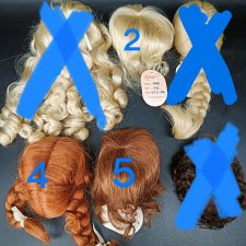 Винтажные парики для кукол Размер 11"-12"