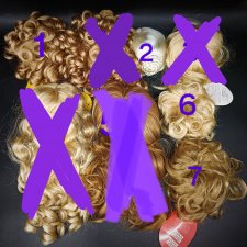 Винтажные парики для больших кукол  Размер 14"-15"