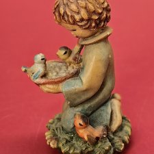 Деревянная статуэтка Мальчик с Птицами от Anri Италия