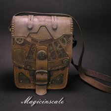 Кожаная сумка в стиле стимпанк для BJD