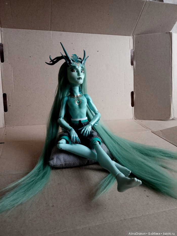 Водный Дракон, часть 1 | Бэйбики Водный Дракон, часть 1 — ООАК Monster High и Ever After High: репейнт (фото 9)